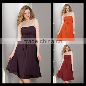 Hot sale Simple Strapless Gown Mini/Short Corset Bridesmaid Dresses bm00031