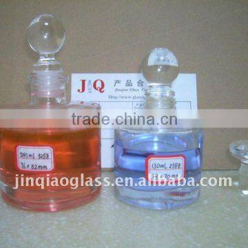 cylinder glass frangrance bottle w/thick bottom and glass stopper