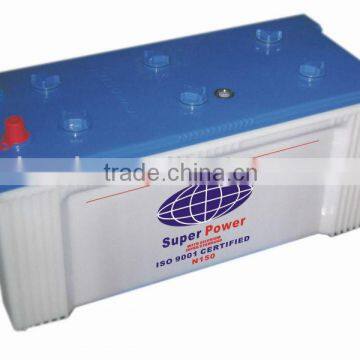 12V 150AH dry charged auto battery