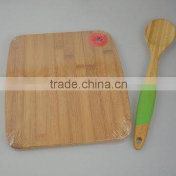 2015 Green Color Silicone Longe Handle More Thickness With Bamboo Wooden Spatula and Spoon Flat Utensil Set photo-3