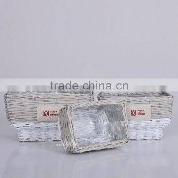 Unique Vintage Handwoven Wicker Christmas Gift Basket Empty With Ribbon Garden Planter Moulds photo-2