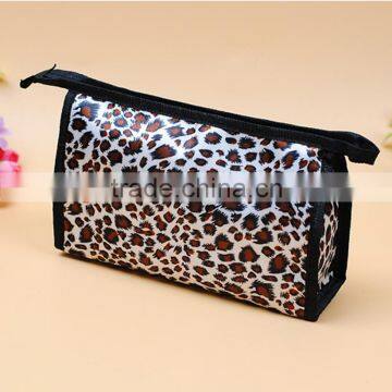 leopard leather make up bag