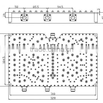 GSM/DCS&TD&WLAN (880-1830/1880-2380/2400-2500) RF 4 way Combiner