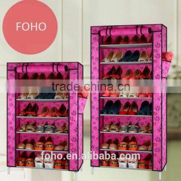 China Manufacture Portable Folding Kids Storage Storage Shelves Pink Color Shoe Rack photo-6