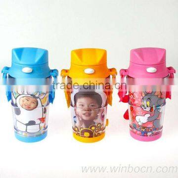 DIY Portable with sucker cartoon kids outdoor water bottle