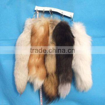 fox tail plush toy keychain