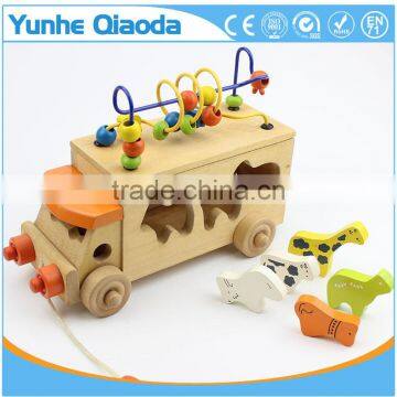 Animal Shape Sorter Truck and Bead Maze - Pull Along Toy - Animal in Many Shape Blocks photo-2