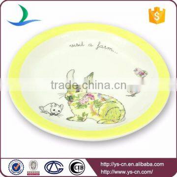 Fashional 3pcs Cute Round Ceramic Children Dinnerware photo-2
