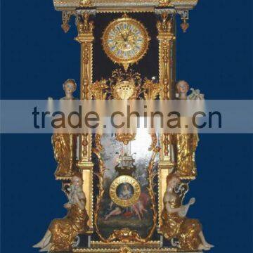 Gothic Architectual Style Ceramic Table Clock, Antique Hand Painted European Table Clock, Brass Mounted Table Clock photo-6