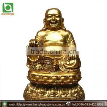 Gold-filled Brass Laughing Buddha Statue