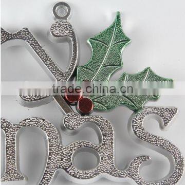 Plastic Decorative Hanging Merry Christmas Word Crafts Decoration Christmas With Leaf photo-5