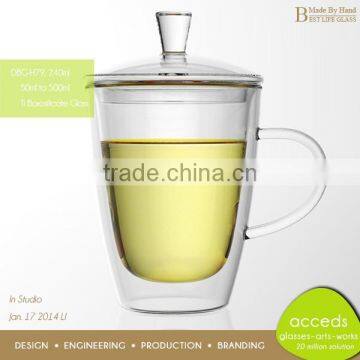 Custom Drinking Glass Tea Mug Cups With Handle photo-3