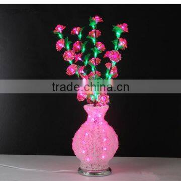 Decorative fiber optic flower lamp led acrylic flower vase