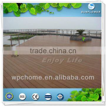 China high quality&eco-friendly outdoor wpc decking floor HDPE decking composite woo decking