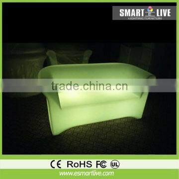 rechargeable led bar outdoor furniture sofa/modern PE bar stool led sofa outdoor or indoor