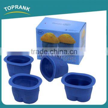 Toprank SEDEX Factory New Design 4Pcs Jeans Shape Silicon Cake Mold Food Grade Silicon Cake Cup Moulds For Cake Decorating