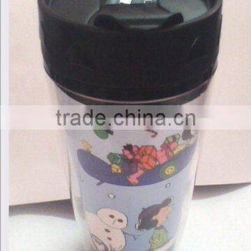 Plastic double layer water bottle