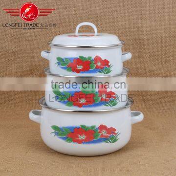 chinese style hot sale white enamel casserole sets wholesale