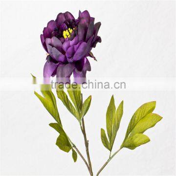SJ20170050 Artificial Purple Fabric Peony Flower for Indoor Decoration photo-3