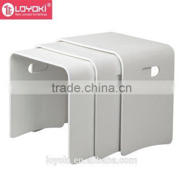 Set Of 3 Mondern MDF Wood Nesting Tables Nest of 3 Coffee Tables Living Room Side End Tables photo-2