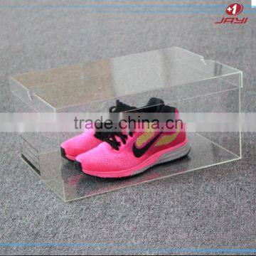 Customized Plastic Cosmetic Stroage Shoes Boxes Cube 2016 New Acrylic Large Travel Shoes Organizer Wholesale JYSB-16507 photo-3