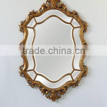 Medieval Reproduction Furniture Sets Wood Veneer Top Console Table With Wall Mirror photo-3