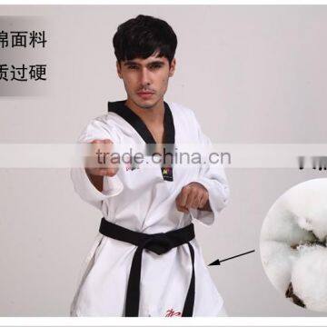 Black V Neck High Quality Factory Customized 100% Cotton Taekwondo Uniform photo-2
