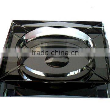 grey color square crystal ashtray