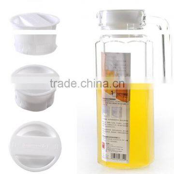 China factory 1L high hot water octagonal glass jug with lid