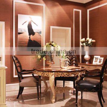 Elegant Stylish French Baroque Design Solid Wood Carving Floral Oval Coffee Table With Marquetry Inaly Table Top BF12-03284d photo-5