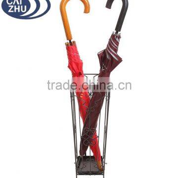 Brown Metal Scrollwork Design Entryway Umbrella Holder & Stand Drying Rack photo-2