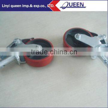 Rubber and PU scaffolding caster wheel with brake