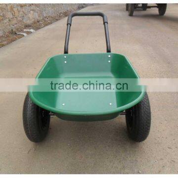 5 Cubic Feet Green Poly Tray Garden Wheelbarrow With 2-wheels photo-4