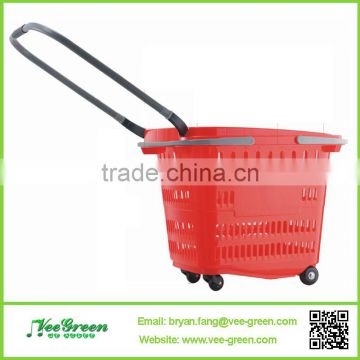 Household Plastic Rolling Basket Cart&Trolley for Sale