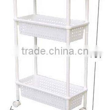 Kitchen Plastic Trolley Cart 3 Tires With Wheel photo-3