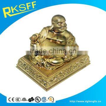 Shiny Gold Metal Alloy Lying Buddha Statue photo-3