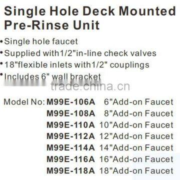 Single Handle Pull Down Pre-rinse Spring Kitchen Faucet With Two Swivel Spouts, Chrome photo-4