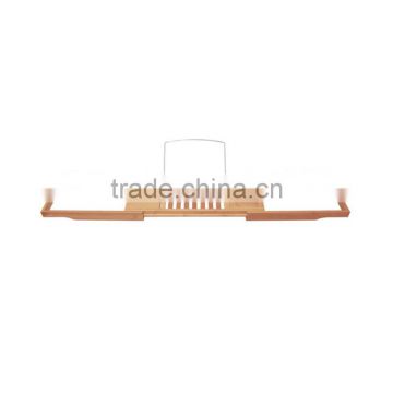 Aonong Bamboo Bathtub Caddy with Extending Sides & Adjustable Book Holder & Bamboo Iphone Holder Bath