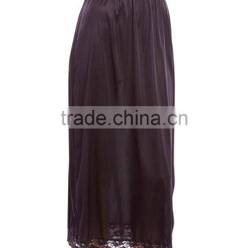 Side Slit Lace-Trim Half-Slip Skirt Long photo-2