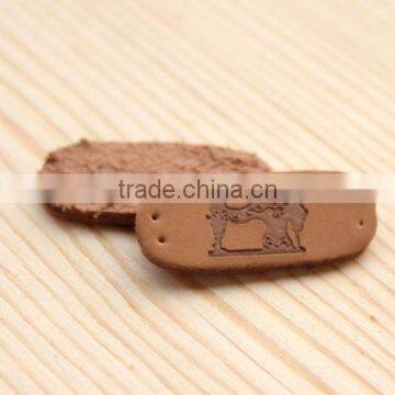 Genuine/PU embossed leather label stamp for jeans