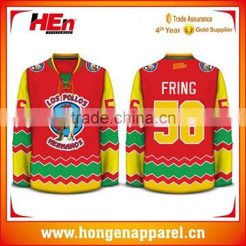 Hongen apparel Cheap Price Custom Embroidered logo Tackle Twill name and number ice hockey