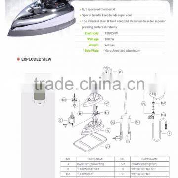 SILVER STAR GRAVITY STAR/ BOTTLE IRON 1000W ES-85AF photo-5