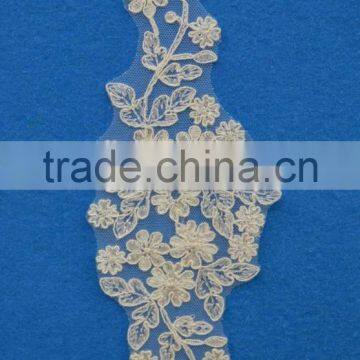 Wholesale african fashion embroidery design lace rose flower for ladies suit