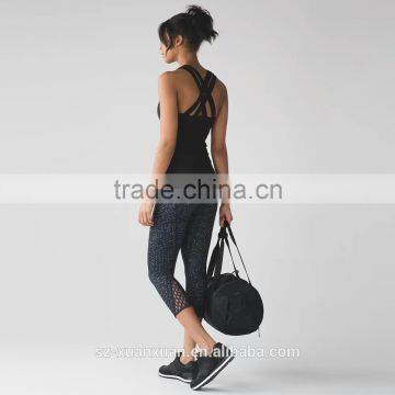 100% Cotton Plain Black Running Vest for Women