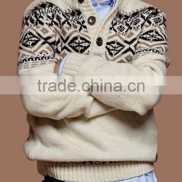 High Quality Wool Sweater Design for Boys With Roll Neck With Wooden Button Tab (BKNB02) photo-3