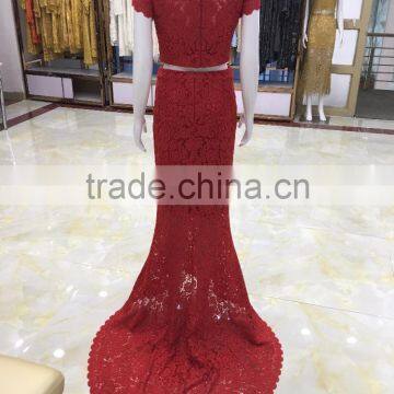 Lady's Crochet Bead Wedding Dress With Machine Made photo-1