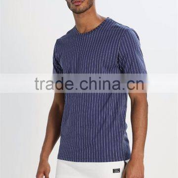 MGOO New Launched Streetwear Cool Fit T-shirt Mens Vertical Stripe Longline T Shirts photo-3