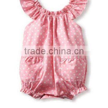 Light Pink Polka Dot Baby Angel-Sleeve Bubble