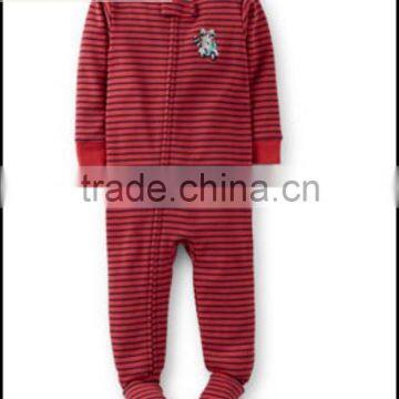 Wholesale Latest kids winter pajamas children red stripe jumpsuits