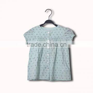 light green voile flower print shirt for girls